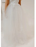 Ivory Lace Pleated Tulle Graceful Flower Girl Dress
